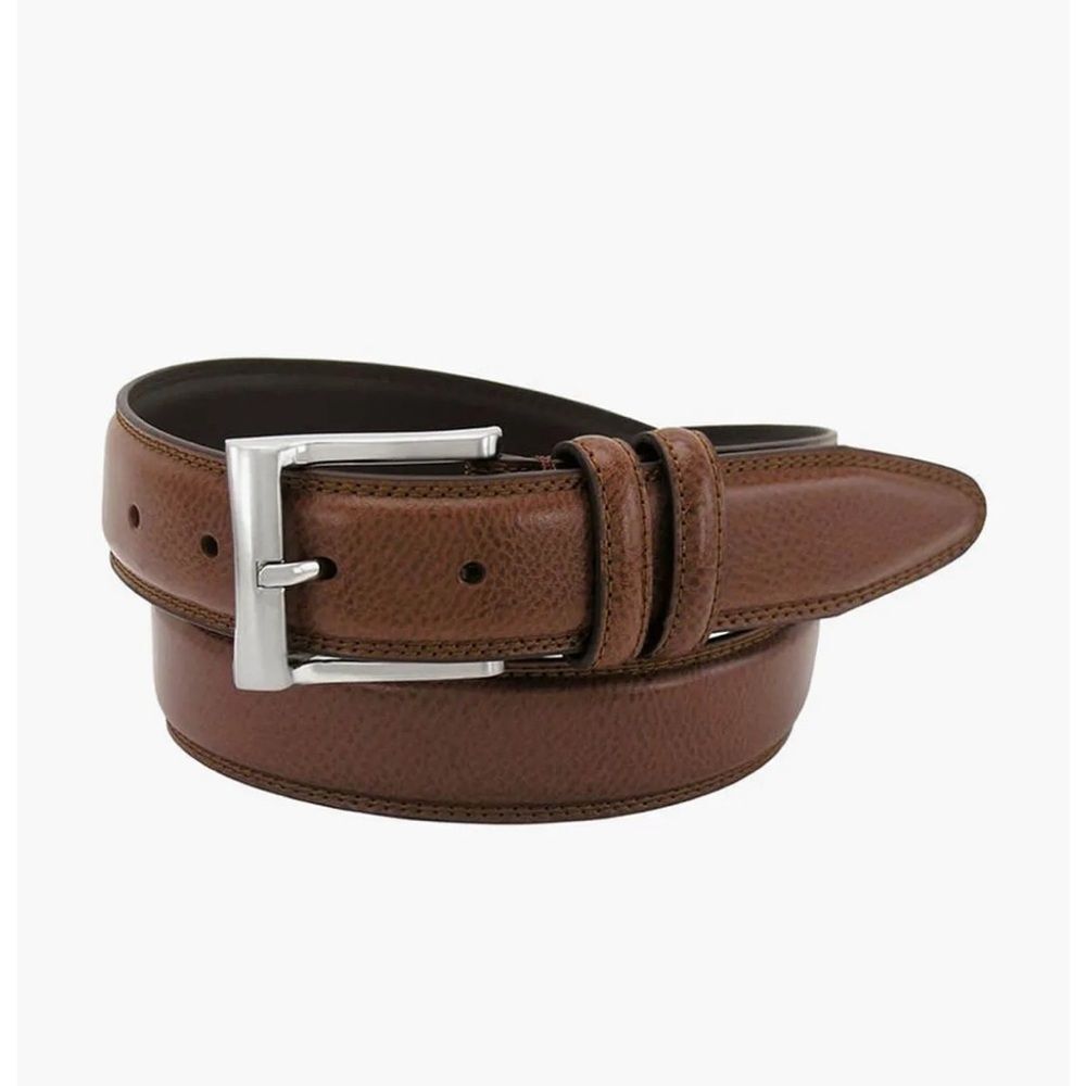 Men’s Florsheim Shoe Company Martin Pebble Grain Leather Belt Cognac Size 42
